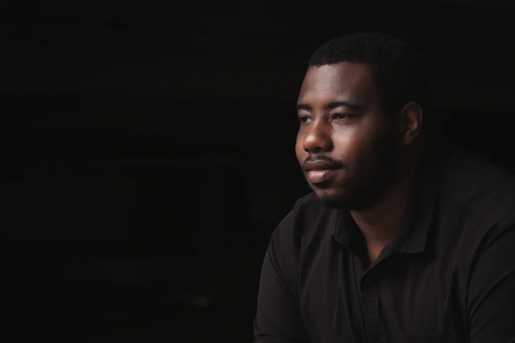 male entrepreneur posing in a Cincinnati studio