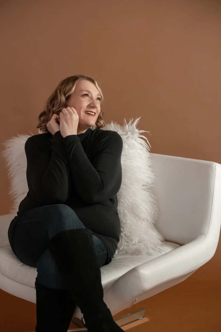 woman fixing her earring newport kentucky branding session
